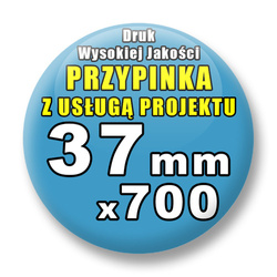 Przypinki 700 szt. / Buttony Badziki Na Zamówienie / Twój Wzór Logo Foto Projekt / 37 mm.
